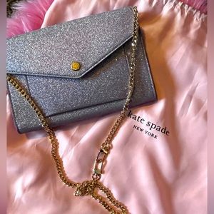 Kate Spade ♠️ Tinsel Glitter Flap Clutch/Crossbody